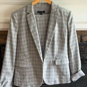 Ann Taylor Light Gray Checkered Blazer (6) and Pants (10)